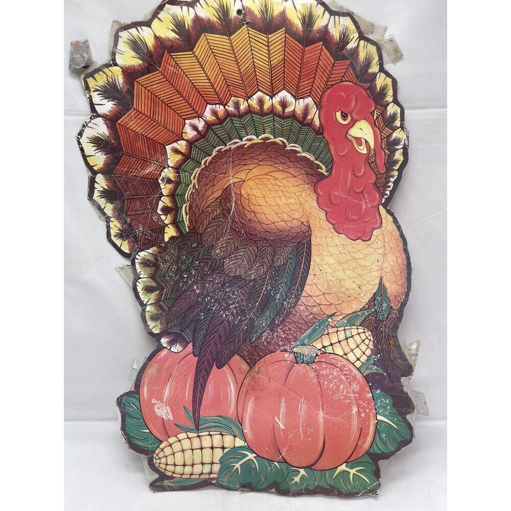 Vintage Thanksgiving Die Cut Decorations 1990 Turkey